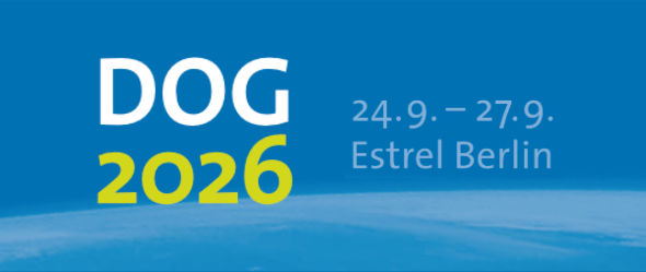 Logo des DOG 2026 in Berlin auf dunkelblauen Hintergrund